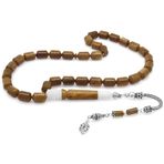 Tesbihane 925 Ayar Gümüş Püsküllü Deve Kemiği Kombinli Kapsül Kesim Kuka Tesbih