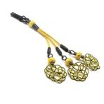 Tesbihane Gri-Sarı Renk 1000 Ayar Gümüş 3'lü Kazaz Püskül