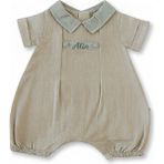 Tesbihane Isme Özel Nakışlı Kahverengi Casual Bebek Elbise 3-6 Ay - 3 - 6 Ay