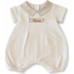 Tesbihane Isme Özel Nakışlı Krem Rengi Casual Bebek Elbise 3-6 Ay - 3 - 6 Ay
