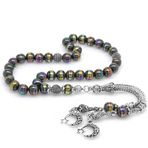 (Tesbihane) Kararmaz Metal Püsküllü Küre Kesim Multicolor Hematit Doğaltaş Tesbih