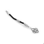 Tesbihane Kazaz Tasarım Siyah İpli Kararmaz Metal Püskül