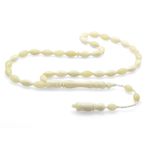 Tesbihane Sistemli Arpa Kesim Natural Renk Deve Kemiği Tesbih