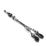 Tesbihane Siyah Zirkon Taşlı 2'li 1000 Ayar Gümüş Kazaz Püskül