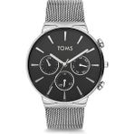 Tesbihane Toms Gümüş Renk Hasır Kordon Erkek Kol Saati TM1697C-1053-A2 3 Atm Su Geçirmez TH-TM1697C-1053-A2