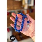 Tesbihkenti 14 mm Küre Mavi 17'lik Cam Tesbih - Renkli