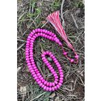 TESBİHKENTİ Pembe Tonda Özel Tasarım 99'luk Sıkma Kehribar Tesbihimiz