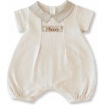 Tesbihname Isme Özel Nakışlı Krem Rengi Casual Bebek Elbise 6-9 Ay - 6 - 9 Ay