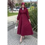 Tesettür Diyarı Yazlık Rapalin Elbise- Bordo - 42
