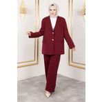 Tesettür Dünyası Dore Blazer Takım TSD250198 Bordo