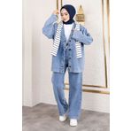 Tesettür Dünyası Vera Denim Takım Açık Mavi TSD250104