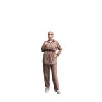 Tesettür Eşofman Takımı Fermuarlı Alt Üst Eşofman Takımı (Vizon, L/XL)