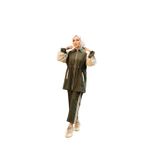 Tesettür Eşofman Takımı Fermuarlı Tunik Pantolon (Haki, S/M)