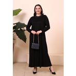 Tesettur Giyim Elbise Boydan Kadin Anne Buyuk Beden Elbise siyah - 5XL