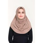 Tesettür Hazır Türban Pileli Pratik Namaz Örtüsü - Vizon - Standart