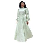 Tesettür Papatya Kloş Poplin Elbise (Su Yeşili, 4XL-5XL)