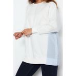 Tesettür Tarz Regular Bisiklet Yaka Standart Kol Regular Dokuma Parçalı Örme Tunik