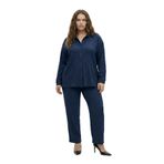 Tesettür Uyumlu Büyük Beden Gömlek Takım – Uzun Kollu Bürümcük Kumaş İkili Set-Bordo-6XL