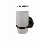 tesitay Diş Fırçalık Cam Bardaklı Siyah Renk