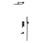 Teska Ciera Pro Üç Yönlü Duş Seti-Full Siyah