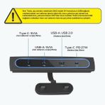 Tesla Model 3/Y için USB Şarj Cihazı - Çoklu Bağlantı Noktası ve Mavi LED Işıklı USB Hub