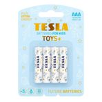 Tesla TOYS+Serisi, Oyuncaklara Özel Üretilen Alkalin Pil (Maximum Power) Geleceğin Pillleri (MAVİ BOY, AAA4) İnce Kalem