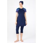 Tesmay Hızlı Kuruyan Kumaş Yarım Kollu Taytlı Mayo 446 - 2XL - Koyu Lacivert