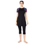 Tesmay Hızlı Kuruyan Kumaş Yarım Kollu Taytlı Mayo 446 - 4XL - Siyah