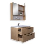 Teta Batum 65 cm Teak Mdf Banyo Dolabı Seti