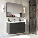 Teta Batum 80 cm Antrasit Mdf Banyo Dolabı Seti
