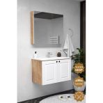 Teta Home Aldera 65 Cm Mdf Gövde Membran Kapak Banyo Dolabı Seti Atlantik Çam-Beyaz