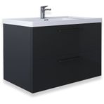 Teta Home Batum 65 cm Antrasit MDF Banyo Lavabolu Alt Dolap