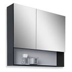 Teta Home Batum 80 cm Antasit MDF Banyo Aynalı Üst Dolabı