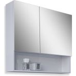 Teta Home Batum 80 cm Beyaz MDF Banyo Aynalı Üst Dolabı