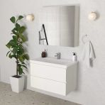 Teta Home Granada 80 Cm Mdf Gövde Membran Kapak Banyo Dolabı Seti Beyaz