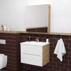 Teta Home Kopenhag 65 Cm Mdf Gövde Membran Kapak Banyo Dolabı Seti Atlantik Çam-Beyaz