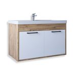 Teta Home Lizbon Atlantik Çam Beyaz 80 cm MDF Banyo Lavabolu Alt Dolap