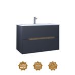 Teta Home Madrid 80 cm Antrasit Atlantik Çam MDF Banyo Lavabolu Alt Dolap