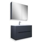 Teta Home Madrid 80 cm Antrasit MDF Banyo Lavabolu Alt Dolap