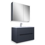 Teta Home Madrid Antrasit 65 cm MDF Banyo Lavabolu Alt Dolap