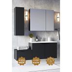 Teta Home Manila 100 cm MDF Antrasit Banyo Seti + Boy Dolap