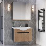 Teta Home Meksika 55 cm MDF Beyaz Antrasit Banyo Dolabı Seti