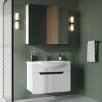 Teta Home Meksika 65 cm MDF Beyaz Antrasit Banyo Dolabı Seti