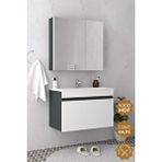 Teta Home Mersin 65 cm Mdf Antrasit Banyo Dolabı Seti