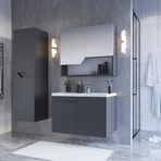 Teta Home Napoli 65 cm MDF Antrasit Banyo Dolabı Seti + Boy Dolabı