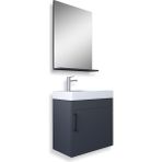 Teta Home Rio 45 cm Beyaz Mdf Antrasit Banyo Dolabı Seti