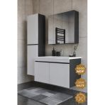 Teta Home Tokyo 100 Cm Mdf Banyo Dolabı Seti + Boy Dolabı Antrasit-Beyaz