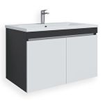 Teta Home Tokyo 65 cm MDF Antrasit Beyaz Banyo Lavabolu Alt Dolap