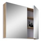 Teta Home Tokyo 65 cm Teak Beyaz Mdf Banyo Üst Aynalı Dolap