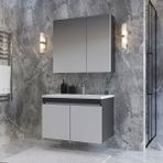 Teta Home Tokyo 80 cm Antrasit-Beyaz MDF Banyo Dolabı Seti